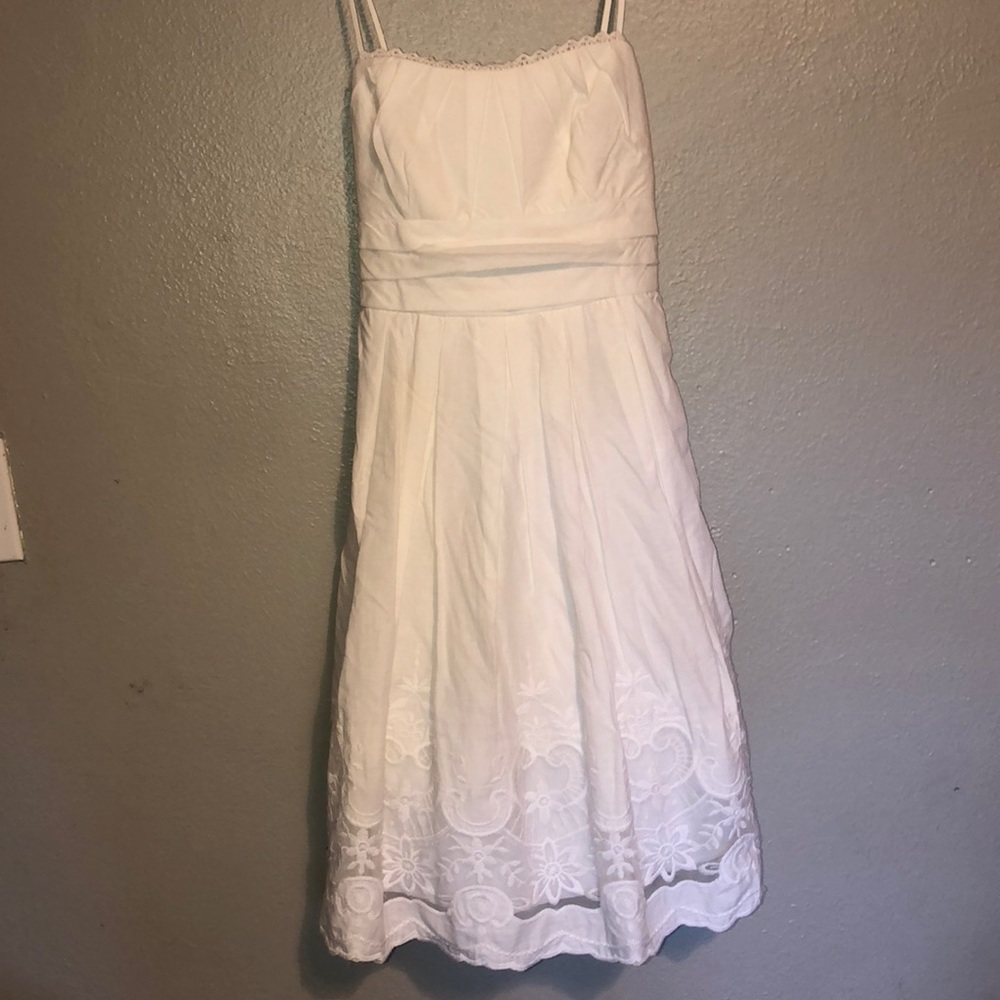 Girls White Spaghetti Strap Dress